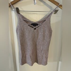 American Eagle Outfitters Taupe Ribbed Tank